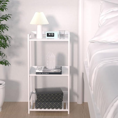 3 Tier Bamboo Bathroom Shelves, Ladder Shelf for Storage, Rustic Home Organizer, Space-Saving Design, Stylish Display Nightstand, Stylish Storage Solution for Home, Living Room, Kitchen