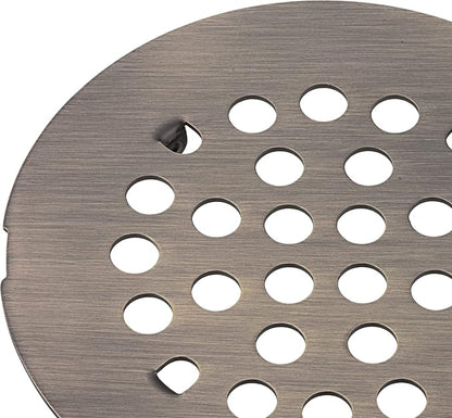 rrajj 4-1/4 (4.25) Inch(108mm) Round Snap-in Shower Floor Drain Cover Replacement Cover (Antique Brass)