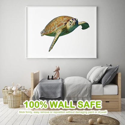 Turtle Wall Stickers Gifts Christmas - Sea Turtle Wall Decals Peel and Stick - Turtle Wall Stickers Removable - Sea Turtle Animals Wall Decor for Kids Baby Bedroom Bathroom Living Room
