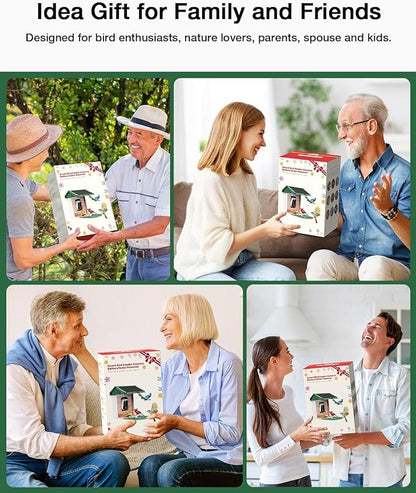 Bird Feeder with Camera-2K Live Video, Solar-Powered, Smart AI Identify Birds, 2L Food Capacity, Arrived Alerts, Bird Videos Storage, Mini Hummingbird Feeder for Watching Birds Outdoor