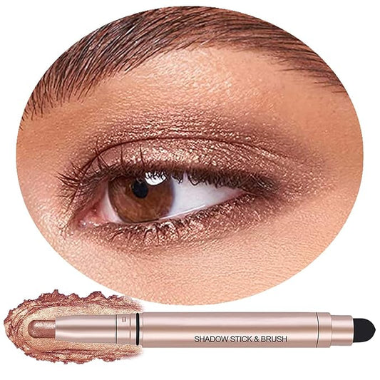 Rose Gold Eyeshadow Stick Makeup, Waterproof Hypoallergenic Long Lasting Cream Eye Shadow Pencil, Highlighter Matte Crayon eyes liner, Glitter Primer Palette Shimmer Eyeliner Pen