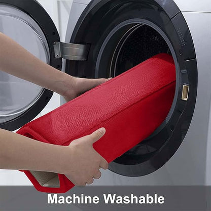 Buganda Memory Foam Bath Mat, 60" x 24", Ultra Soft and Non-Slip Bathroom Rugs, Water Absorbent and Machine Washable Bath Rug Runner for Bathroom, Shower, and Tub, Red