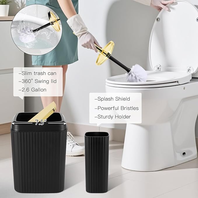 32PCS Bathroom Sets with Shower Curtain and Rugs-Purple Bathroom Accessories,Non Slip Bathroom Rugs Set with Toilet Lid Cover, Waterproof Shower Curtain, 3PC Soap Dispenser with Trash Can