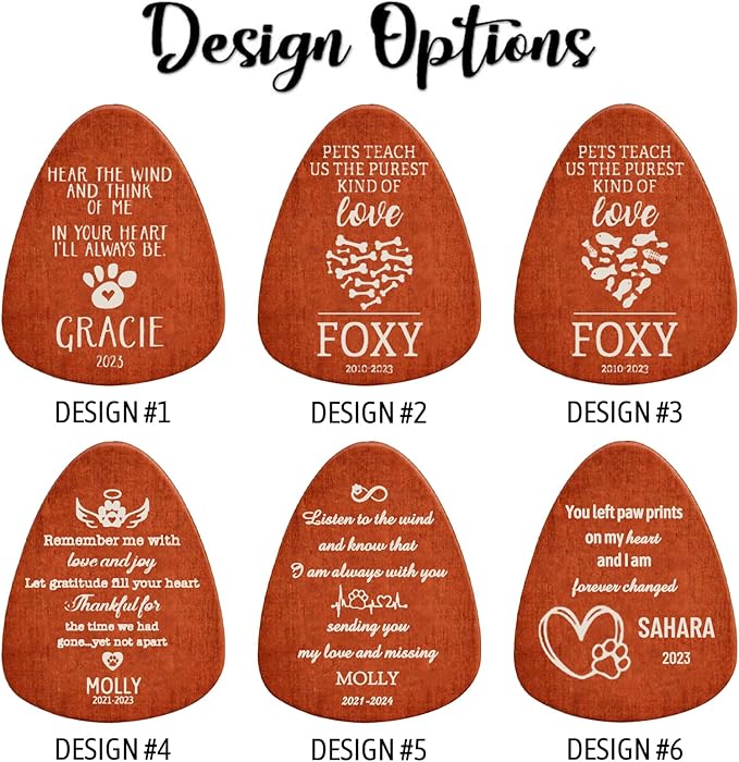 Personalized Pet Memorial Wind Chimes - Dog Memorial Gifts for Loss of Dog,Dogs Remembrance Bereavement Gift,Custom Pet Loss Sympathy Gifts in Memory of Dogs Cats (Design 1)