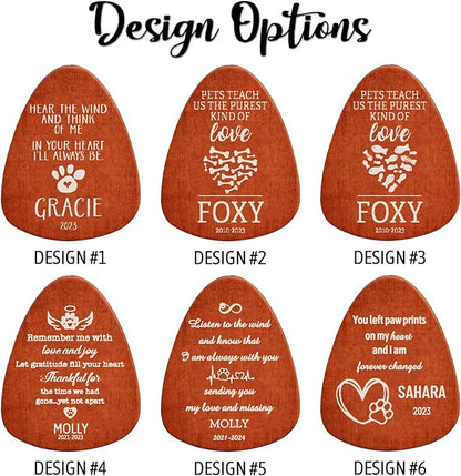 Personalized Pet Memorial Wind Chimes - Dog Memorial Gifts for Loss of Dog,Dogs Remembrance Bereavement Gift,Custom Pet Loss Sympathy Gifts in Memory of Dogs Cats (Design 1)