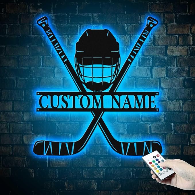 Personalized Field Hockey Wall Sign – Custom LED Name Light with Sticks & Ball, Neon Sign for Girls Room, Locker Room, Sports Fans, Team Gifts, Hockey Décor
