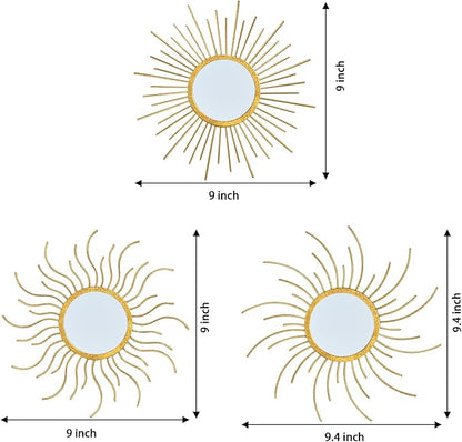 Mirror Decor Sunburst Mirrors Metal Sun Mirror Wall Decor Wall Mirror Home Decorative Wall Art for Living Room Bedroom Entryway
