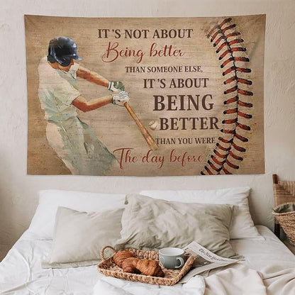yowecso Baseball Tapestry Sport Theme Tapestry Wall Hanging for Bedroom Baseball Tapestries Aesthetic Wall Decor for Home Dorm Living Room 60"x90"