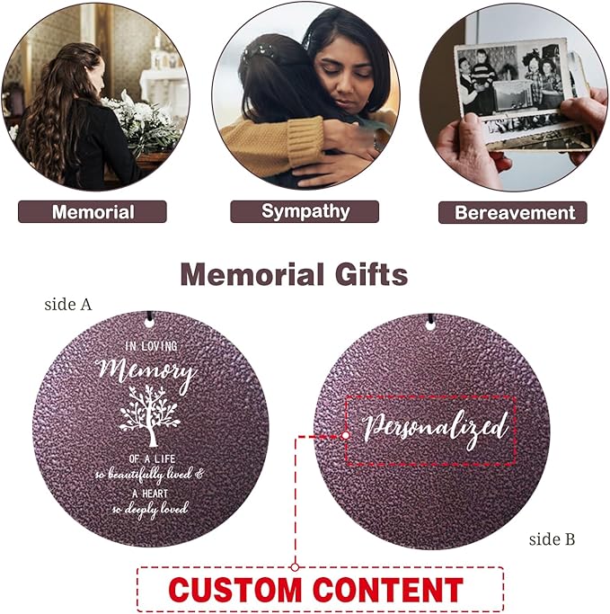 ASTARIN 36" Large Deep Tone Personalized Sympathy Wind Chimes, Memorial Wind Chime for Loss of Mother Father Loved One, Tree of Life Bereavement Gifts Decor Outdoor Patio Garden(Produced in USA)