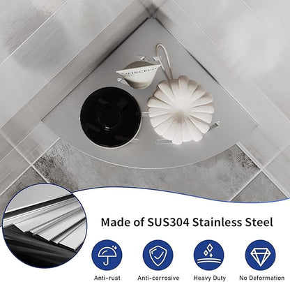 2 Pack Corner Shower Shelves Load Capacity 40 lbs 304 Stainless Steel Shower Corner Shelf Will not Rust 8in Shower Shelf for Inside Shower Brushed Nickel Drilling Installation