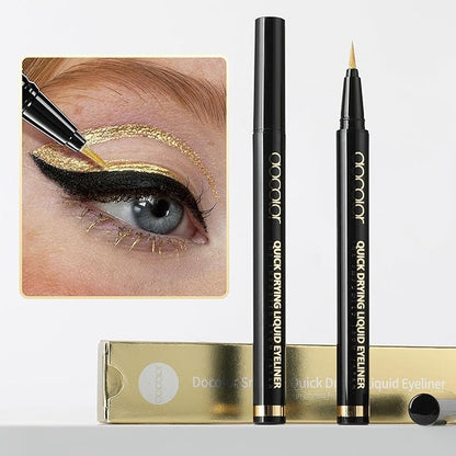 docolor Waterproof Eyeliner Pen Super Slim Liquid Eyeliner Eye Liner Gel (Gold)