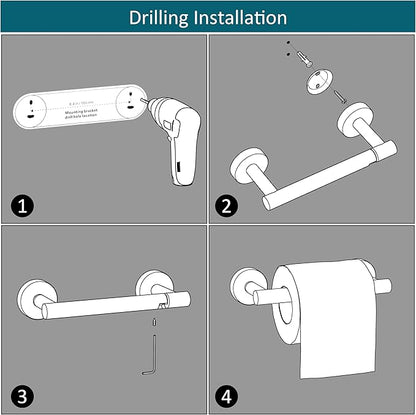 BVL Toilet Paper Holder Matte Black Wall Mount Stainless Steel 304 Large Mega Roll