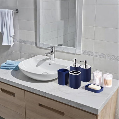 28PC Bathroom Set - Gorgeous Blue Bathroom Set, Bathroom Accessory Set, Blue Shower Curtain Set with 5PC Shower Organizer