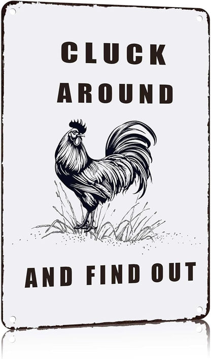 Chicken Coop Accessories Metal Signs,Funny Chickens Tin Signs - Chicken Decor Farmhouse Wall Decor,Chickens Gifts Rustic Farm House Decorations for Home/kitchen/Outdoor Garden