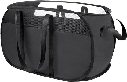 Pop Up Laundry Hamper，with Durable Handles collapsible laundry basket，Easy to Open and Fold for college Dorm,kids room，travel (Black)…