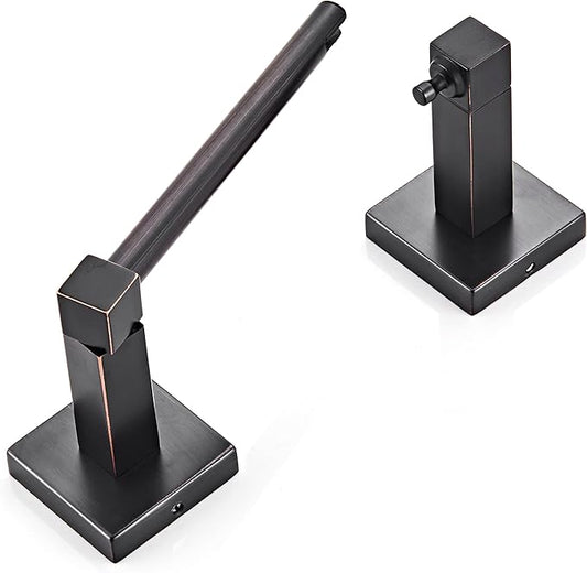 Ruacq Toilet Paper Holder Oil Rubbed Bronze-Toilet Paper Holder Wall Mount Double Post Pivoting Square-Toilet Tissue Roll Holder Rustproof Stainless Steel