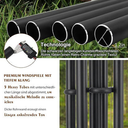 ASTARIN Large Wind Chimes Outdoor 48 Inch Sympathy Wind Chime with 5 Heavy Aluminum Tubes Tuned Soothing Melody, Memorial Wind Chimes for Outside Decoration (Patio, Garden, Yard)