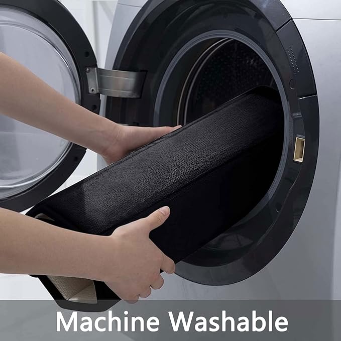 Buganda Memory Foam Bath Mat, 60" x 24", Ultra Soft and Non-Slip Bathroom Rugs, Water Absorbent and Machine Washable Bath Rug Runner for Bathroom, Shower, and Tub, Black