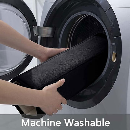 Buganda Memory Foam Bath Mat, 47" x 24", Ultra Soft and Non-Slip Bathroom Rugs, Water Absorbent and Machine Washable Bath Rug Runner for Bathroom, Shower, and Tub, Black