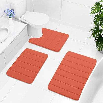 Buganda Memory Foam Bath Mat, 70" x 24", Ultra Soft and Non-Slip Bathroom Rugs, Water Absorbent and Machine Washable Bath Rug Runner for Bathroom, Shower, and Tub, Coral