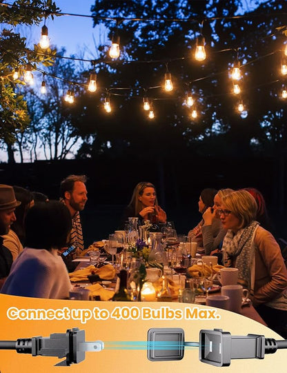 Svater Outdoor Led String Lights 75 FT, Patio Lights for Outside with 26pcs S14 Shatterproof Bulbs, IP65 Waterproof Commercial Grade Market Light, 1 Watt E26 Dimmable 2700K Warm White
