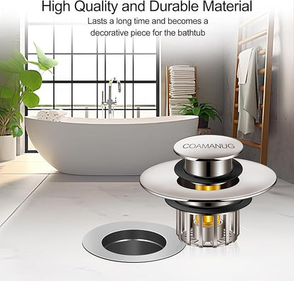 Bathtub Stopper | Pop-up Tub Stopper with Strainer, Shower Drain Hair Catcher | Bathroom Drain Plug | Drain Protector for 1-1/2 to 1-3/4" Bath Drain Hole