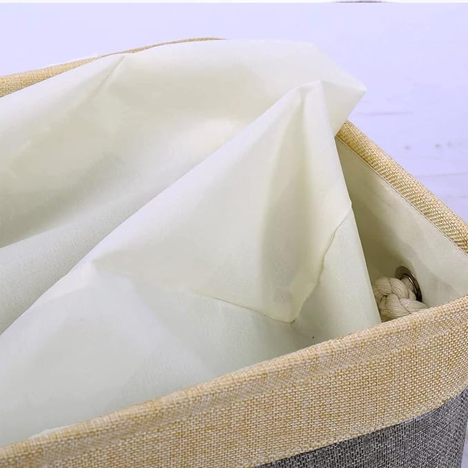 TheWarmHome Small Storage Bins Basket - Small Storage Baskets for Organizing Shelves, Fabric Storage Cubes Organizer for Changing Table Clothes Shoes Sock Towel Dog Toy,Decorative Basket Gift