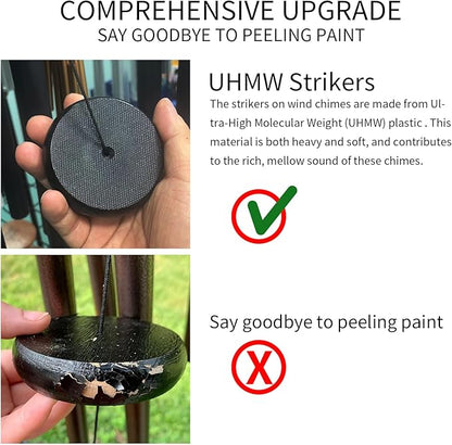 45'' Large Wind Chimes for Outside with Deep Tone, Wind Chimes Outdoor Garden & Patio Hanging Décor, Sympathy Gifts. Bronze