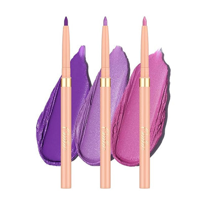 Oulac Waterproof Eyeliner Pencil Set - Smooth and Creamy, Retractable Eye Makeup for Precision Application, Vegan & Cruelty-Free, 08 Well-dressed+09 Sweet Taro+LL09 Lilac Love Pink