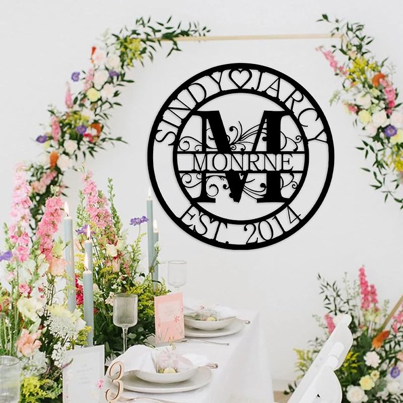 Custom Metal Sign | Personalized Family Name Sign | Monogram Wall Decor | Metal Name Sign| Split Letter Name | Anniversary Wedding Gifts| Custom Outdoor Signs | Metal Wall Art | Couple Gift