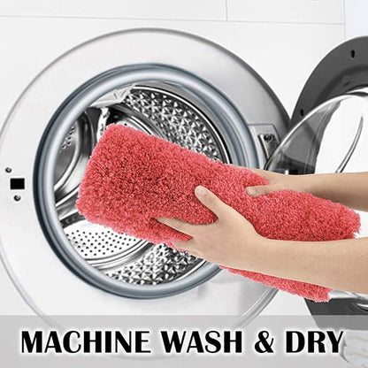 Suchtale Large Extra Soft Shaggy Bath Mat - Microfiber Bath Mat Absorbent Machine Washable Non Slip Rubber Back (24 x 60 Living Coral)