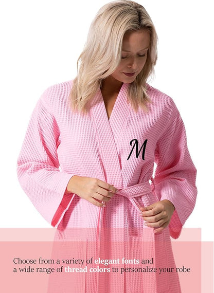 Turkish Linen Waffle Knit Lightweight Kimono Spa & Bath Robes for Women - Quick Dry - Soft