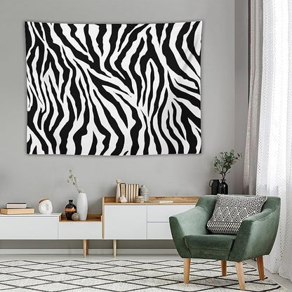 HZOHNAGO Zebra Print Tapestry Nature Wild Animals Black and White Stripe Printed Wall Tapestry Painting Wall Hanging for Bedroom Living Room Dorm 80" W x 60" H