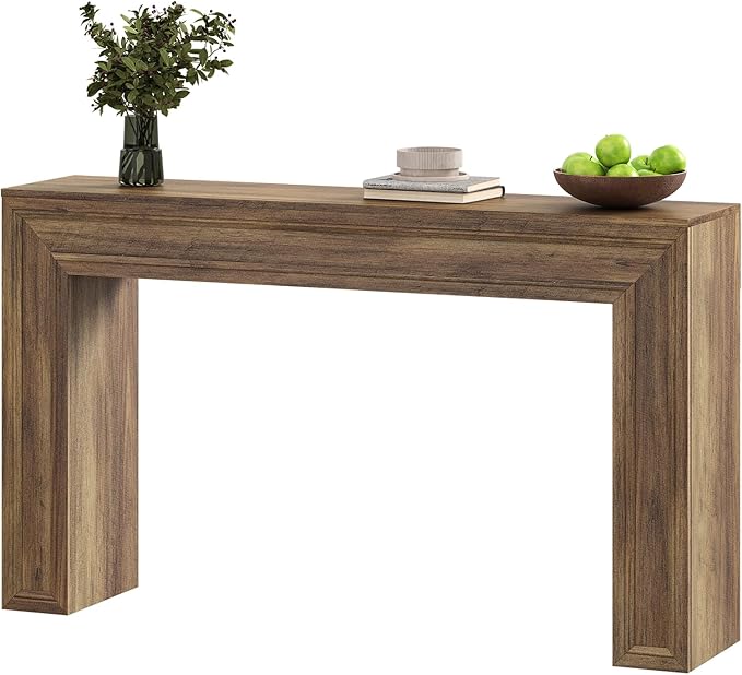 Rresyet 55 Inch Long Console Table, Sofa Table Behind Sofa, Wooden Entryway Table, Farmhouse Entryway Table for Entry, Hallway, Living Room (Wood)