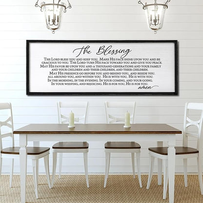 The Blessing Christian Song Lyrics Wall Decor Art 24"X10" Quote Christian Bible Verse Religious Scripture Wall Sign (Black)