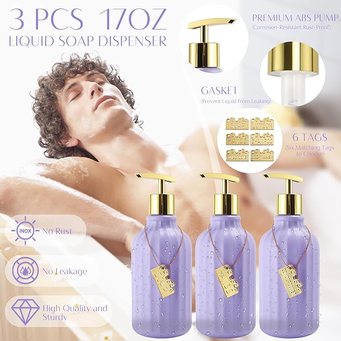 32PCS Bathroom Set Bathroom Sets with Shower Curtain and Rugs Purple Bathroom Accessories,Shower Curtain Set,Bathroom Rug Set with Bathroom Trash Can