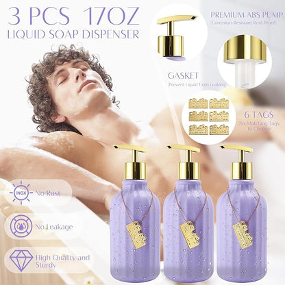 32PCS Bathroom Set Bathroom Sets with Shower Curtain and Rugs Purple Bathroom Accessories,Shower Curtain Set,Bathroom Rug Set with Bathroom Trash Can