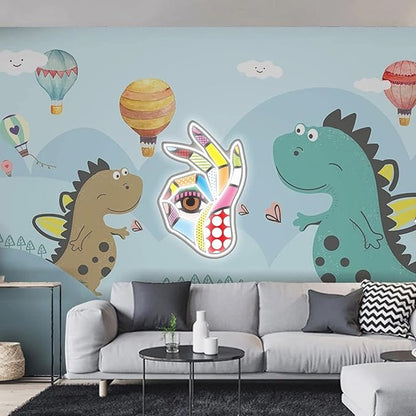 POP LED Neon Sign, Battery & USB Operated - Okay Neon Sign Wall Decor, Hands Off Home, Bedroom Decoration