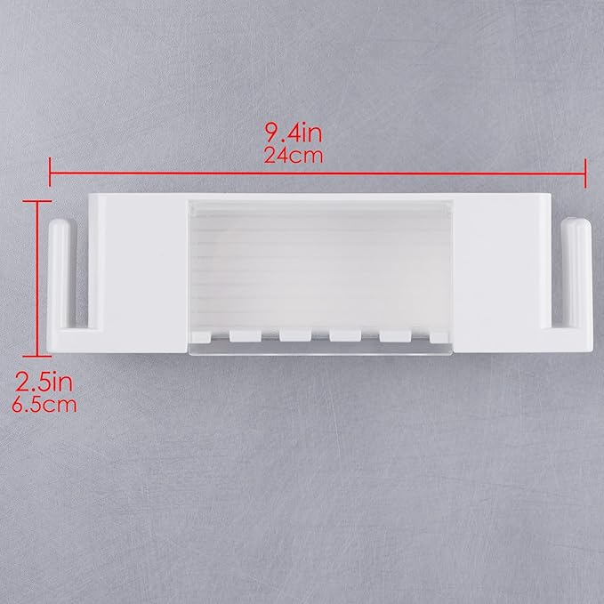 5 Slots Wall Mount Toothbrush Holder with Cover, Self Adhesive Toothbrush Storage Organizer for Shower, Toothpaste & Toothbrush Hanger for Bathroom, Medicine Cabinet, Dorm (White Large)