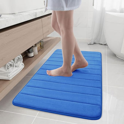 Buganda Memory Foam Bath Mat, 44" x 24", Ultra Soft and Non-Slip Bathroom Rugs, Water Absorbent and Machine Washable Bath Rug Runner for Bathroom, Shower, and Tub, Royal Blue