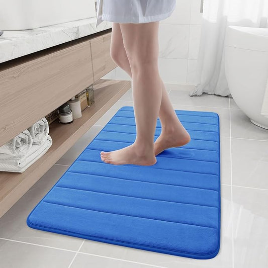 Buganda Memory Foam Bath Mat, 44" x 24", Ultra Soft and Non-Slip Bathroom Rugs, Water Absorbent and Machine Washable Bath Rug Runner for Bathroom, Shower, and Tub, Royal Blue
