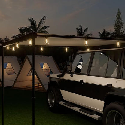 Outdoor String Lights 50 ft, LED Patio Lights with 27 (25+2 Spare ST38 Shatterproof Bulbs), IP 65 Waterproof, Outside Hanging Light for Cafe Bistro Backyard