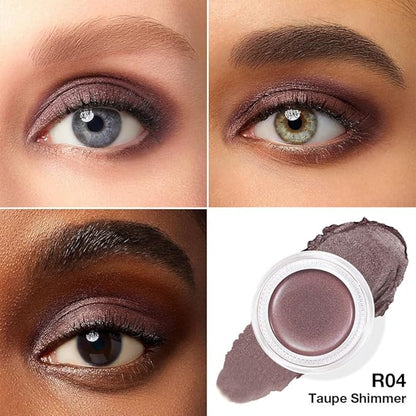 Cream Glitter Taupe Shimmer Metallic Eyeshadow Palette Makeup, Natural Single Mini Instant Holographic Eyeshadow For Older Women, Sombras Crema Para Ojos, Talc, Paraben & Cruelty Free, R04