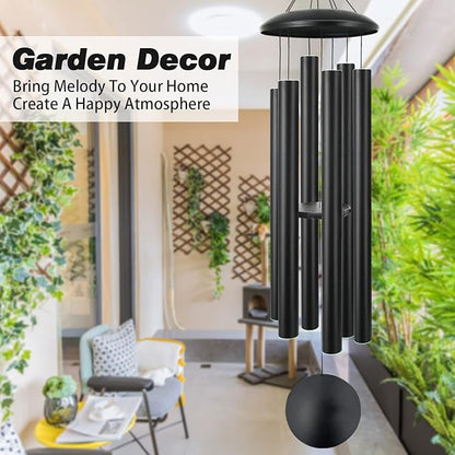 ASTARIN 60" Extra Large Wind Chimes Outside Metal WindChimes with Deep Tone, Outdoor Bass Windchimes for Patio Balcony Garden Yard Decoration,Black