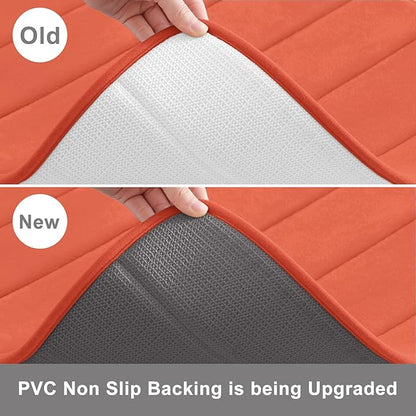 Buganda Memory Foam Bath Mat, 59" x 20", Ultra Soft and Non-Slip Bathroom Rugs, Water Absorbent and Machine Washable Bath Rug Runner for Bathroom, Shower, and Tub, Coral