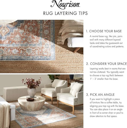 Nourison Positano Indoor-Outdoor Beige 8' x 10' Area Rug, Easy Cleaning, Non Shedding, Bed Room, Living Room, Dining Room, Backyard, Deck, Patio (8x10)