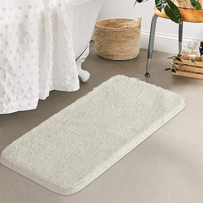 Suchtale Extra Soft & Absorbent Shaggy Bath Mat - Machine Washable Microfiber, Non Slip, 24 x 40 Ivory