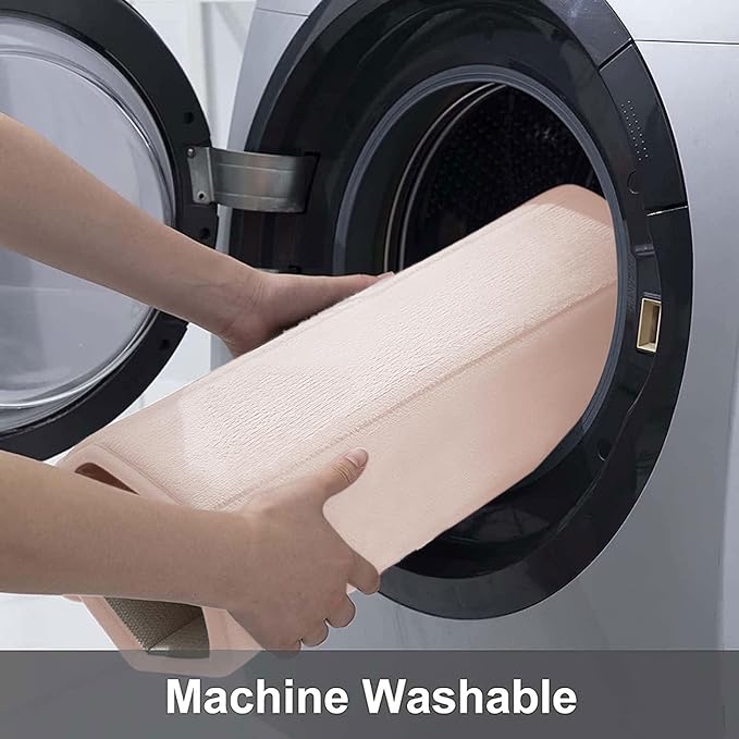 Buganda Memory Foam Bath Mat, 30" x 20", Ultra Soft and Non-Slip Bathroom Rugs, Water Absorbent and Machine Washable Bath Rug for Bathroom, Shower, and Tub, Pink