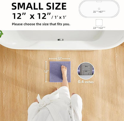 Small Bathroom Rugs, Non Slip Washable Bath Rugs Super Absorbent Bathroom Rug Thin Quick Dry Low Pile Bath Mats, Lavender 12"x12"