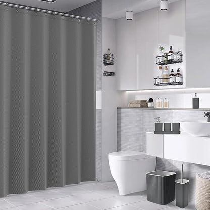 26PC Bathroom Accessories Set - Gorgeous Grey Bathroom Set, Bathroom Accessory Set, Shower Curtain Set with Bathtub Mats for Shower Tub, Trash Can & Soap Dispenser